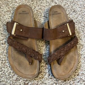 Earth Origins Womens Orono Onida Sandals Size 8.5 M Brown Braided Buckle Boho